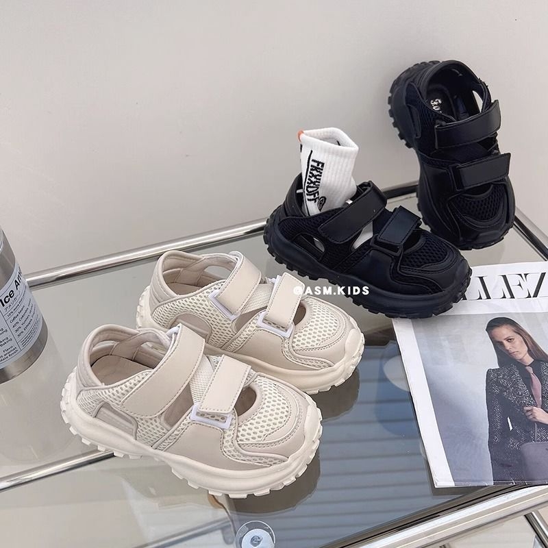 Unisex dječje sportske sandale s mrežastim gornjim dijelom, gornji dio od tkanine, Velcro kopčanje, PU đon, korejski stil
