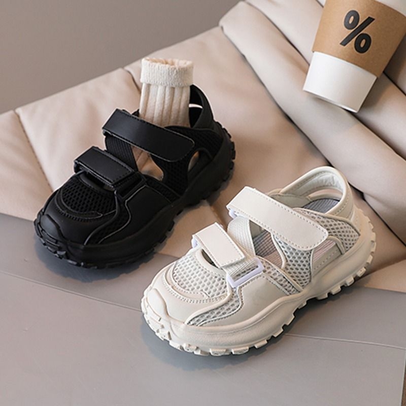Unisex dječje sportske sandale s mrežastim gornjim dijelom, gornji dio od tkanine, Velcro kopčanje, PU đon, korejski stil