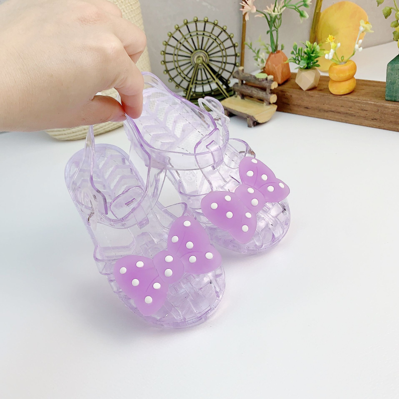Dječje jelly sandale s mašnicom, mekana potplata PVC, zatvaranje kopčom, za uzrast 1–16 godina