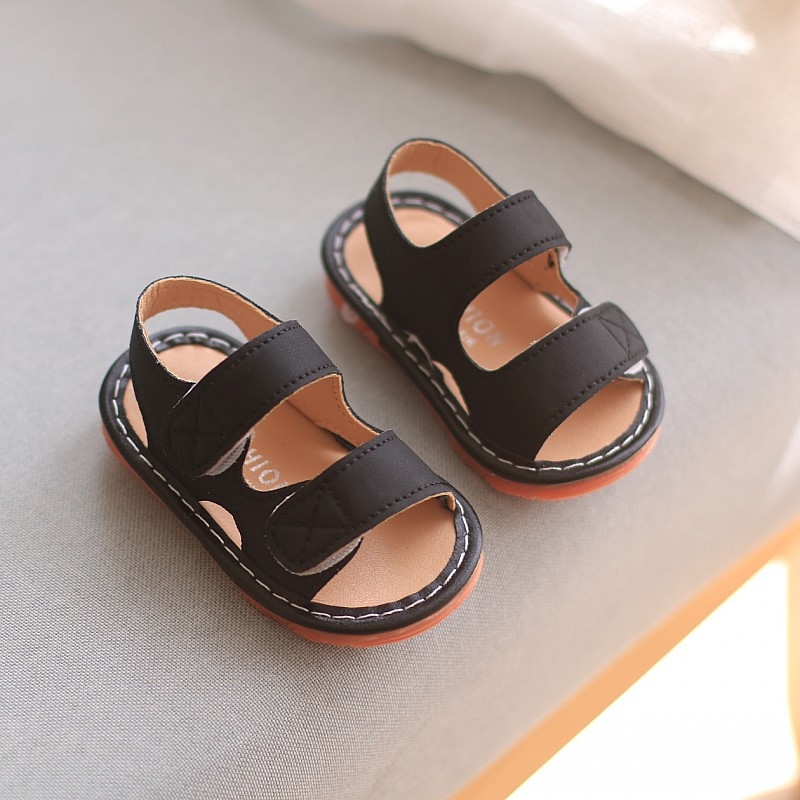 Dječje ljetne sandale, unisex, Velcro zatvaranje, mekana potplata, jednobojne, minimalističkog korejskog stila za plažu