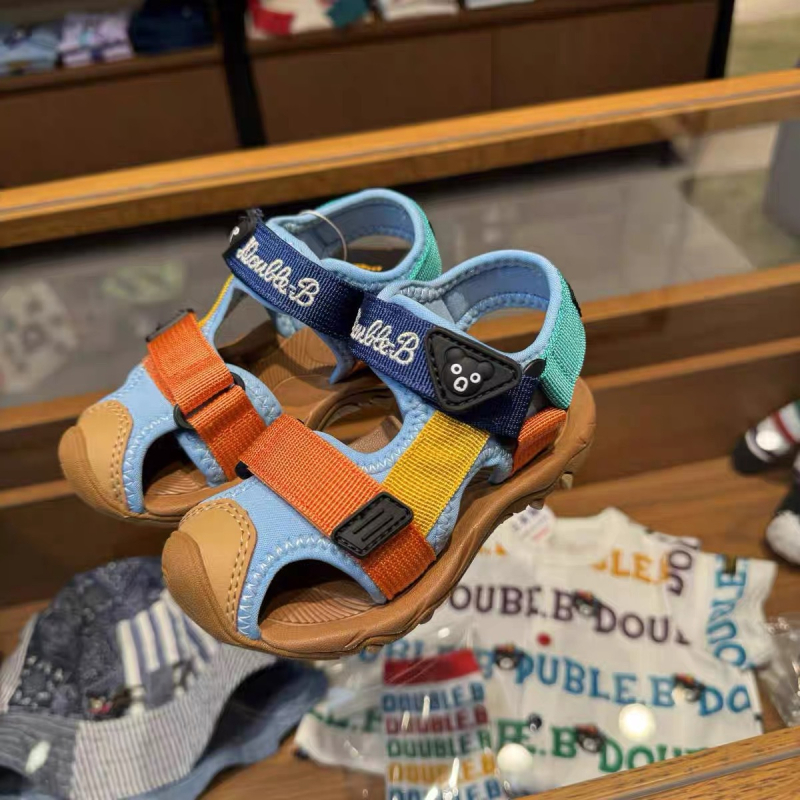 2025 nova dječja vanjska protuklizna sandala za plažu s color-block dizajnom i Velcro zatvaračem