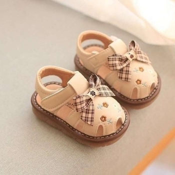 Βρεφικά παπούτσια περπατήματος με αντιολισθητική σόλα – καλοκαίρι, στυλ πριγκίπισσα, συνθετικό δέρμα, καρτούν μοτίβο, για 12–36 μηνών, αναπνέοντα