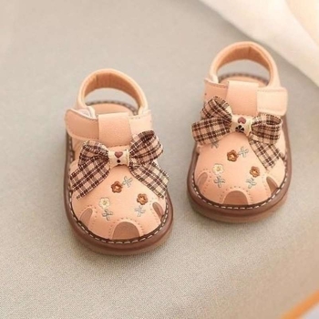 Βρεφικά παπούτσια περπατήματος με αντιολισθητική σόλα – καλοκαίρι, στυλ πριγκίπισσα, συνθετικό δέρμα, καρτούν μοτίβο, για 12–36 μηνών, αναπνέοντα