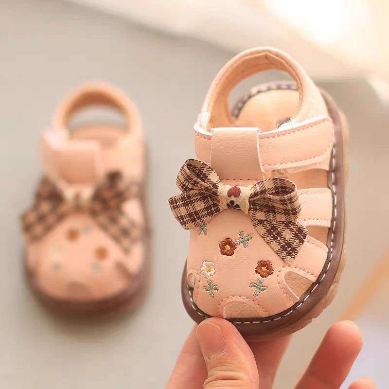 Βρεφικά παπούτσια περπατήματος με αντιολισθητική σόλα – καλοκαίρι, στυλ πριγκίπισσα, συνθετικό δέρμα, καρτούν μοτίβο, για 12–36 μηνών, αναπνέοντα