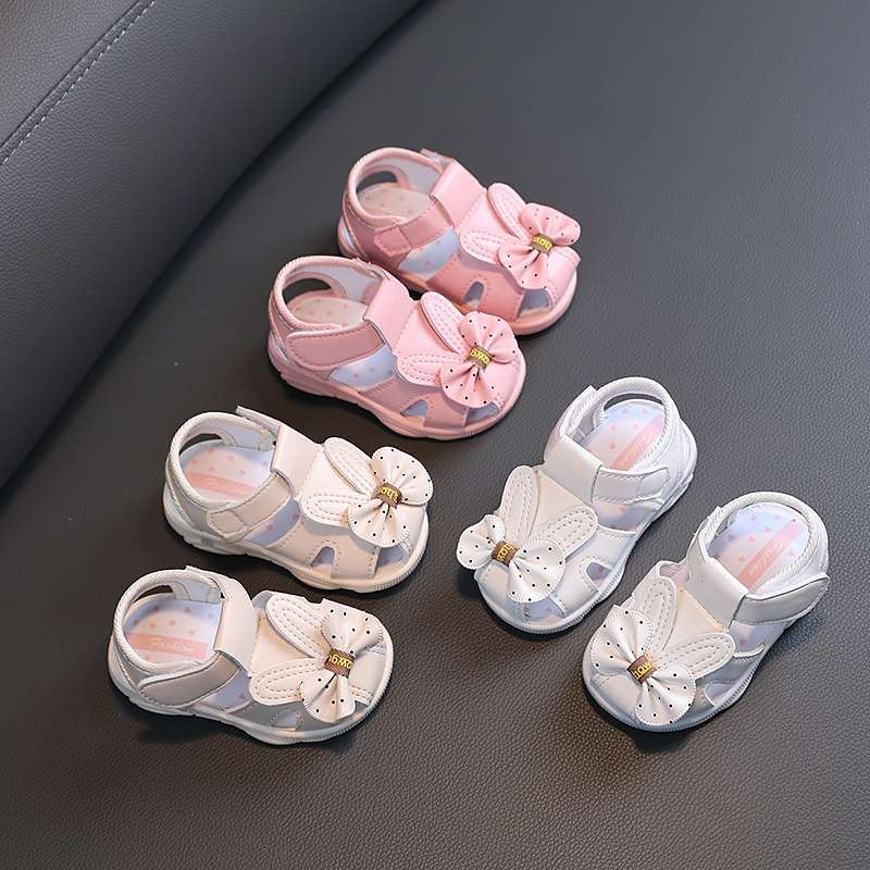 Βρεφικά παπούτσια περπατήματος με αντιολισθητική σόλα – καλοκαίρι, στυλ πριγκίπισσα, συνθετικό δέρμα, καρτούν μοτίβο, για 12–36 μηνών, αναπνέοντα