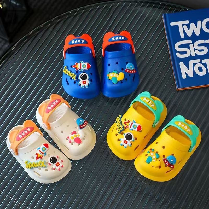 Dječje papuče s otvorima, PVC gornji dio, unisex, za uzrast 4–12 godina, Cartoon Paradise stil, jesen 2024