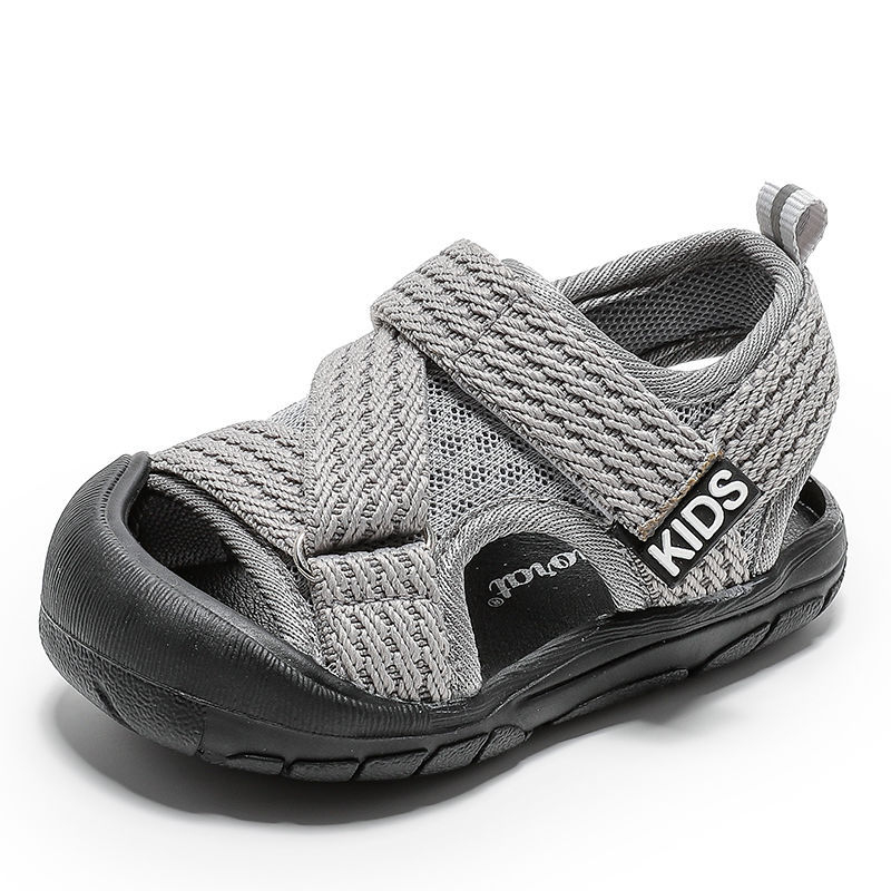 Unisex dječje sandale s platnenim gornjim dijelom, PU potplat, Velcro zatvarač, jednobojni model, ljeto 2023