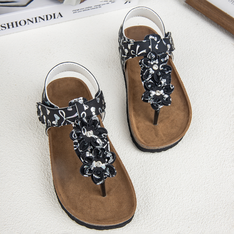 Dječje sandale od pluta, unisex, gornji dio od umjetne kože, EVA potplat, cvjetni uzorak