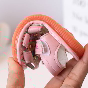 Hercegnő-stílusú gyerek szandál, puha talppal, felsőrész mű PU-ból, Velcro-zár, 12-36 hónapos kor