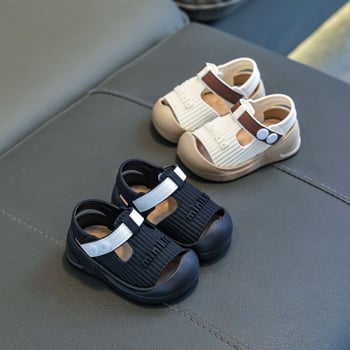 Egypántos babaszandál – Cartoon minta, PVC felsőrész és talp, Velcro-zárás, 1–3 éveseknek