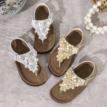 Unisex gyerek parafa szandálok - Casual nyitott ujjas, virágmintás, felső műbőr, EVA talp, 7–12 éveseknek