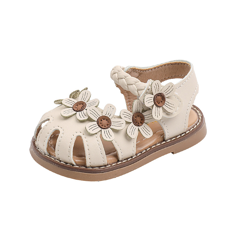 Sandale de prințese pentru fete, vară, din piele artificială, talpă din cauciuc, închidere Velcro, pentru 1–3 ani