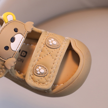 Sandale de vară pentru copii 1–3 ani, partea superioară din piele sintetică respirabilă, închidere Velcro, talpă moale antiderapant, model cu desene animate