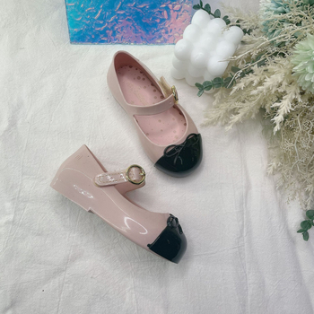 Pantofi de dans pentru copii, stil prințesă, vârf rotund, închidere Velcro, partea superioară și talpa din PVC, pentru 4–12 ani