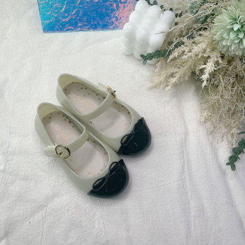 Pantofi de dans pentru copii, stil prințesă, vârf rotund, închidere Velcro, partea superioară și talpa din PVC, pentru 4–12 ani