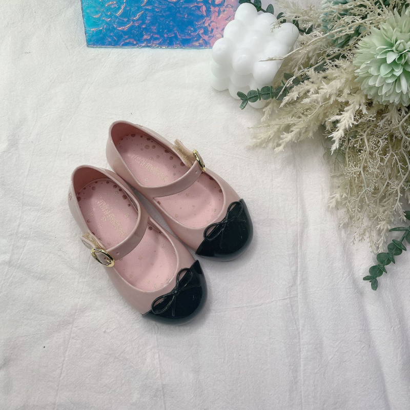 Pantofi de dans pentru copii, stil prințesă, vârf rotund, închidere Velcro, partea superioară și talpa din PVC, pentru 4–12 ani