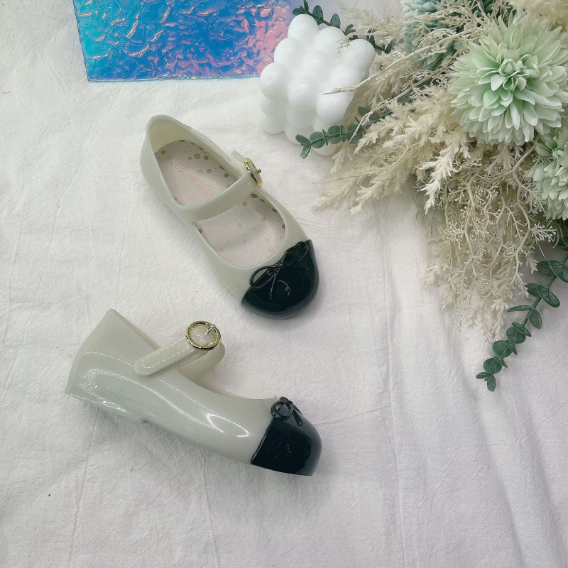 Pantofi de dans pentru copii, stil prințesă, vârf rotund, închidere Velcro, partea superioară și talpa din PVC, pentru 4–12 ani