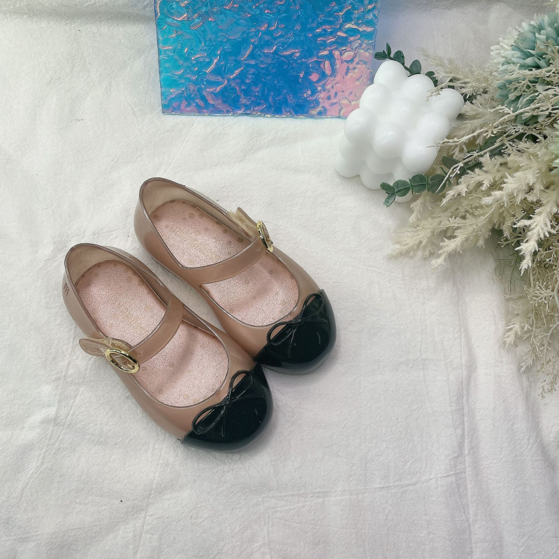 Pantofi de dans pentru copii, stil prințesă, vârf rotund, închidere Velcro, partea superioară și talpa din PVC, pentru 4–12 ani