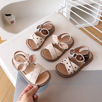 Sandale pentru copii de prințesă, închidere Velcro, partea superioară din piele artificială, talpă din cauciuc, vârsta 1–6 ani