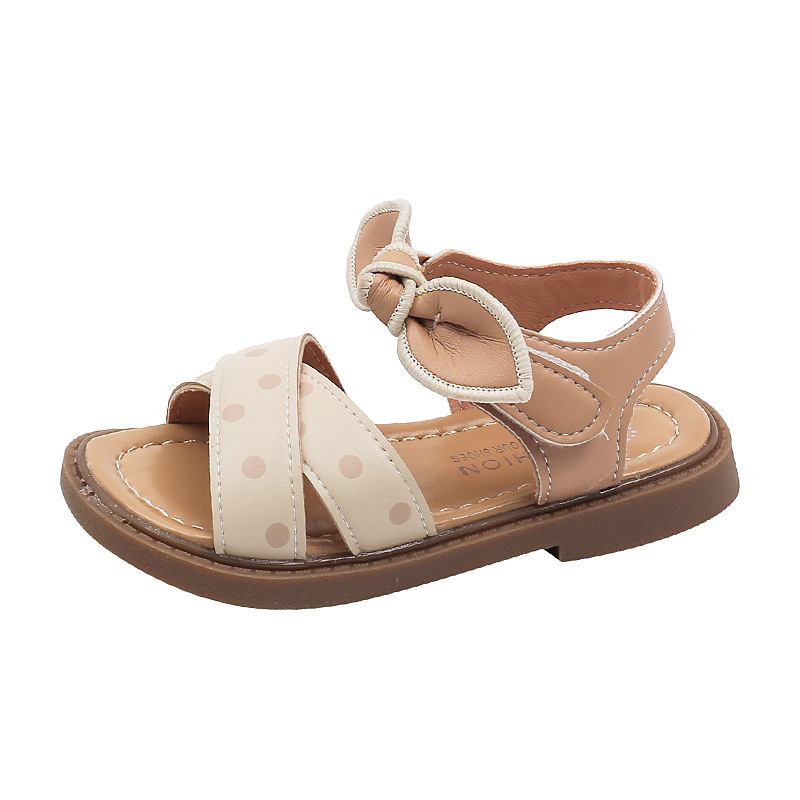 Sandale pentru copii de prințesă, închidere Velcro, partea superioară din piele artificială, talpă din cauciuc, vârsta 1–6 ani