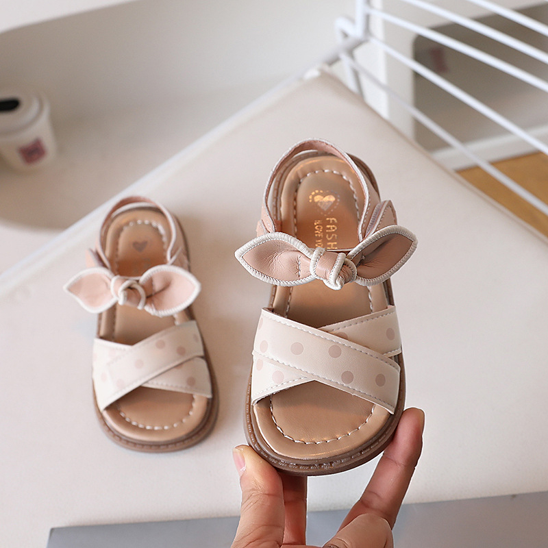 Sandale pentru copii de prințesă, închidere Velcro, partea superioară din piele artificială, talpă din cauciuc, vârsta 1–6 ani