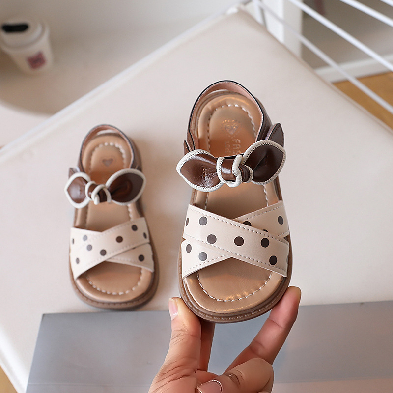 Sandale pentru copii de prințesă, închidere Velcro, partea superioară din piele artificială, talpă din cauciuc, vârsta 1–6 ani