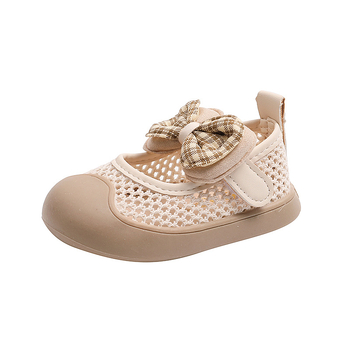 Sandale de prințesă pentru fete, pentru vârsta 1–3 ani – partea superioară din țesătură, închidere cu Velcro, talpă din cauciuc, vară 2024