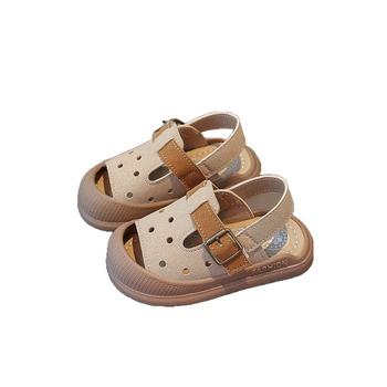 Ljetne sandale za bebe i djecu 0–3 godine, zatvoren prst, zaštita od udaraca, protuklizna mekana potplata, Velcro zatvarač, unisex