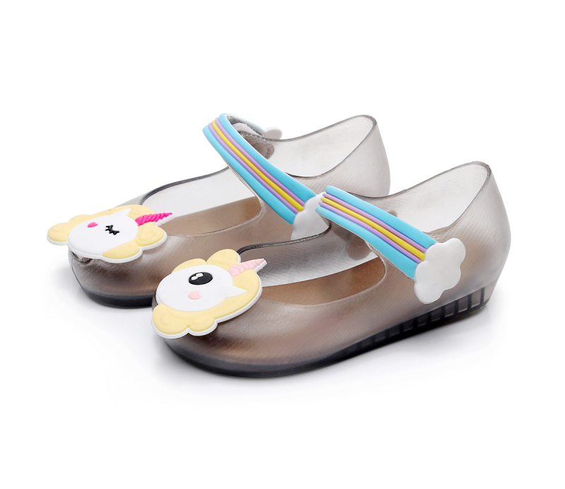 Dječje jelly sandale za plažu s Velcro zatvaračem, PVC gornji dio, gumena podloga, karikatura uzorak