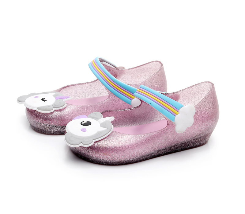 Dječje jelly sandale za plažu s Velcro zatvaračem, PVC gornji dio, gumena podloga, karikatura uzorak