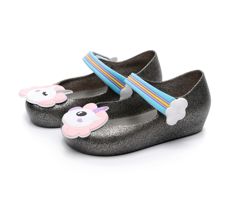 Dječje jelly sandale za plažu s Velcro zatvaračem, PVC gornji dio, gumena podloga, karikatura uzorak
