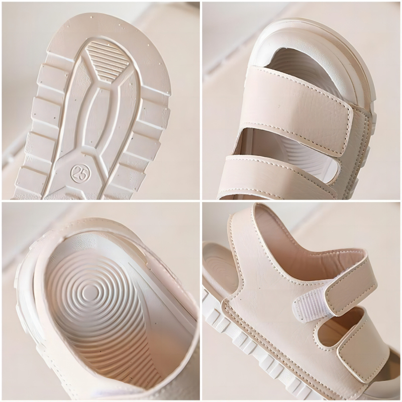 Pantofi de plajă pentru copii – închidere cu Velcro, partea superioară din piele sintetică, talpă din cauciuc, unisex, vârsta 1–12 ani