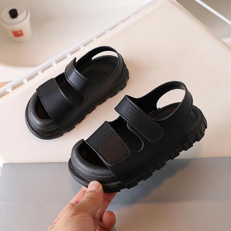 Pantofi de plajă pentru copii – închidere cu Velcro, partea superioară din piele sintetică, talpă din cauciuc, unisex, vârsta 1–12 ani