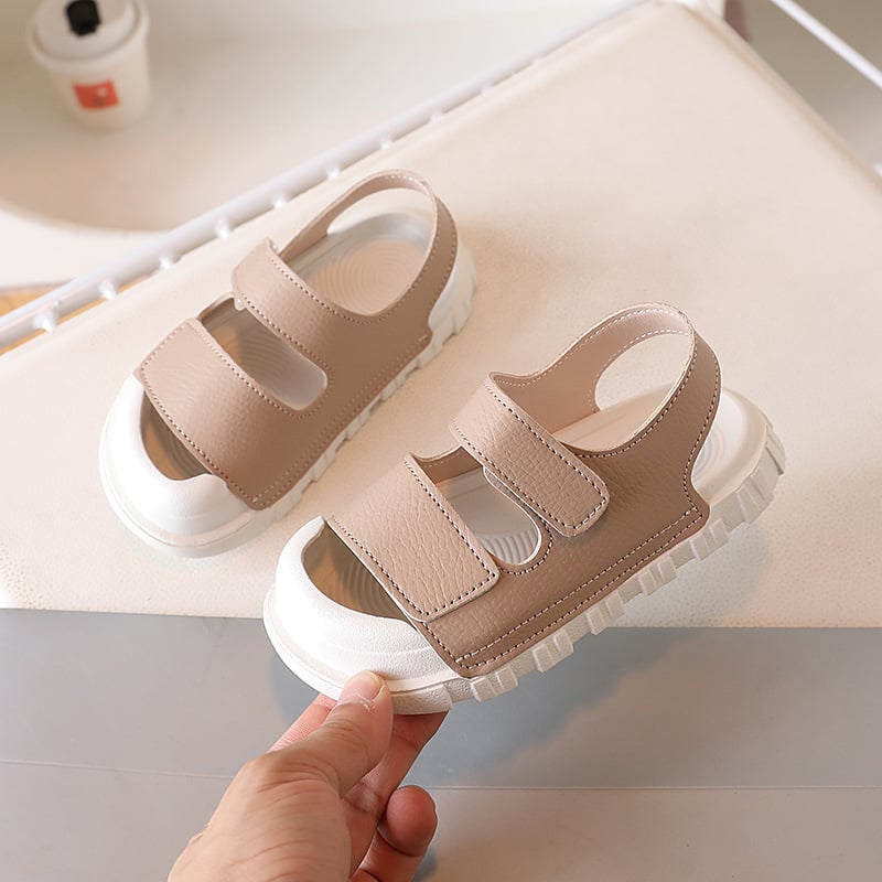 Pantofi de plajă pentru copii – închidere cu Velcro, partea superioară din piele sintetică, talpă din cauciuc, unisex, vârsta 1–12 ani