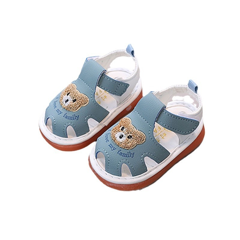 Ljetne cipele za bebe i malu djecu s mekom potplatom i zatvorenim vrhom, Velcro remen, crtani dizajn, 12–36 mjeseci