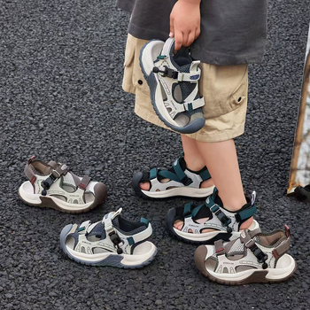 Dječje sportske sandale - prozračni mrežasti gornji dio, gumeni potplat, Velcro zatvarač, unisex, za uzrast 1–16 godina