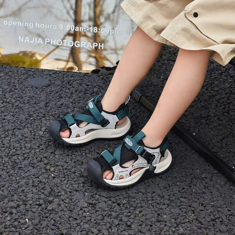Dječje sportske sandale - prozračni mrežasti gornji dio, gumeni potplat, Velcro zatvarač, unisex, za uzrast 1–16 godina