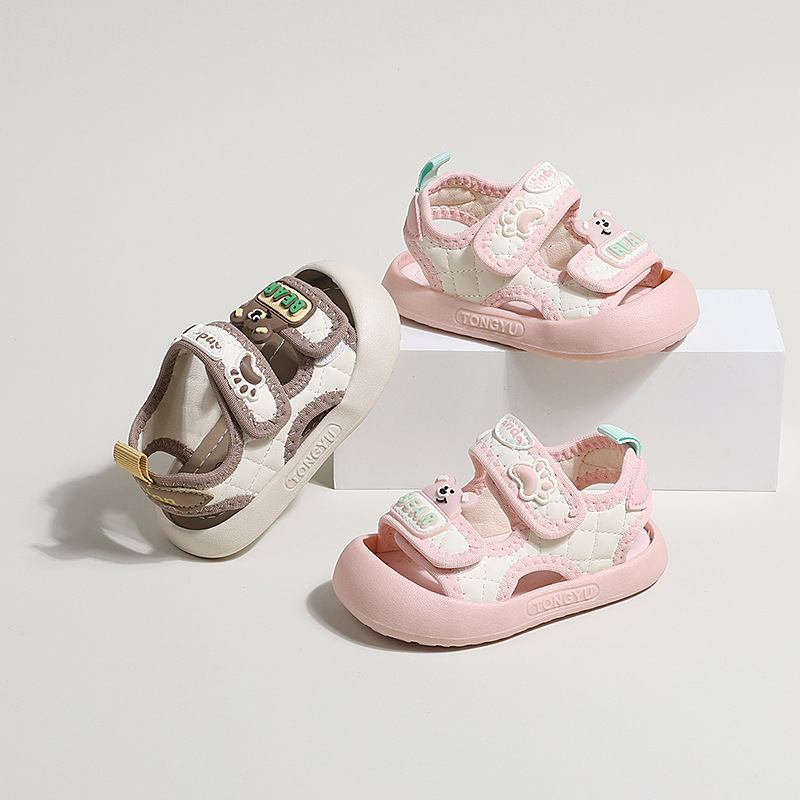 Pantofi de plajă pentru copii - Unisex, partea superioară din piele artificială, talpă PVC, închidere cu Velcro, vârsta 1–3 ani