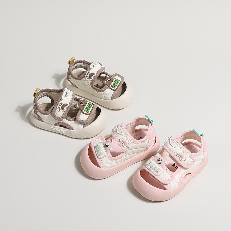 Pantofi de plajă pentru copii - Unisex, partea superioară din piele artificială, talpă PVC, închidere cu Velcro, vârsta 1–3 ani