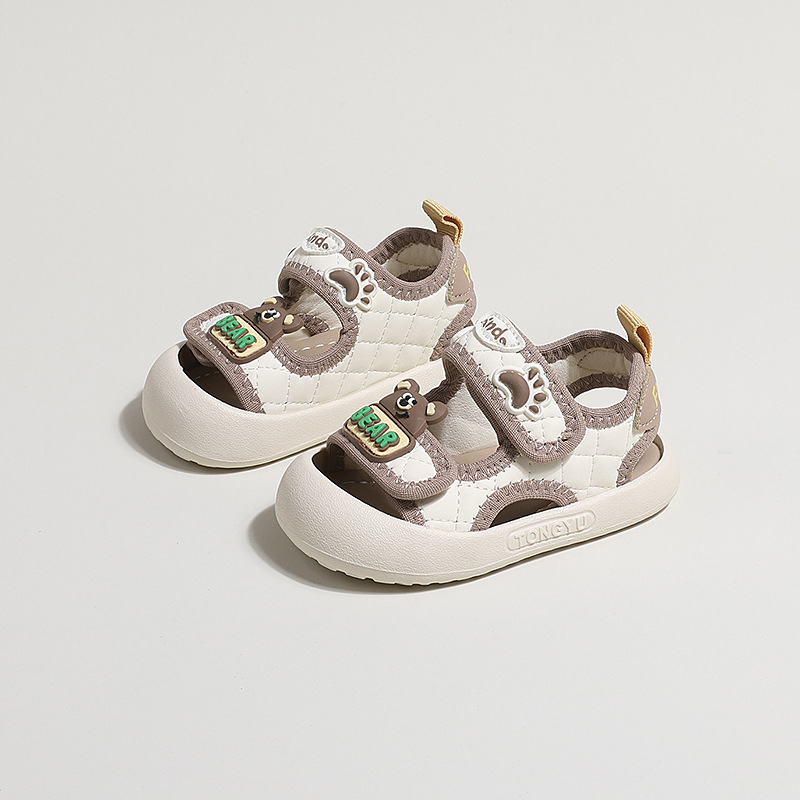 Pantofi de plajă pentru copii - Unisex, partea superioară din piele artificială, talpă PVC, închidere cu Velcro, vârsta 1–3 ani