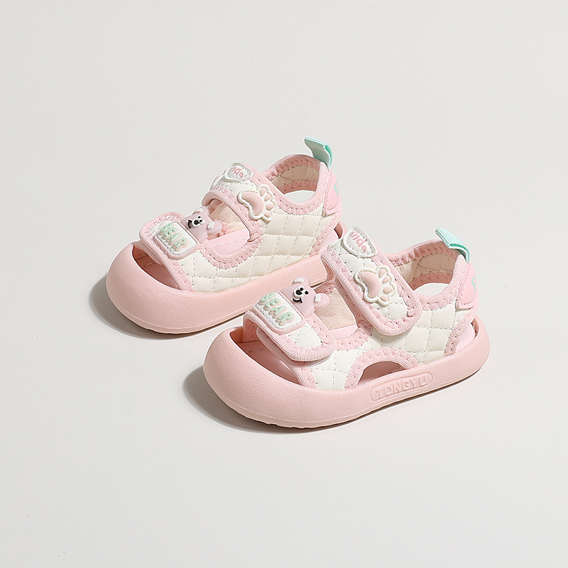 Pantofi de plajă pentru copii - Unisex, partea superioară din piele artificială, talpă PVC, închidere cu Velcro, vârsta 1–3 ani