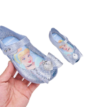 Princeze jelly sandale za djevojčice s mašnicom i dizajnom riblje usta, Velcro zatvaranje, PVC gornji dio i đon, uzrast 4-6 godina