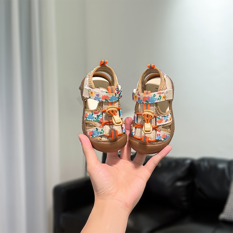 Sandale pentru copii cu cataramă – din pânză, talie joasă, unisex, anti-derapare și rezistente la uzură, primăvară, 12–36 luni