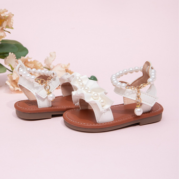 Sandale pentru fete, bretea unică, stil prințesă, PU partea superioară, talpa TPR, închidere Velcro.