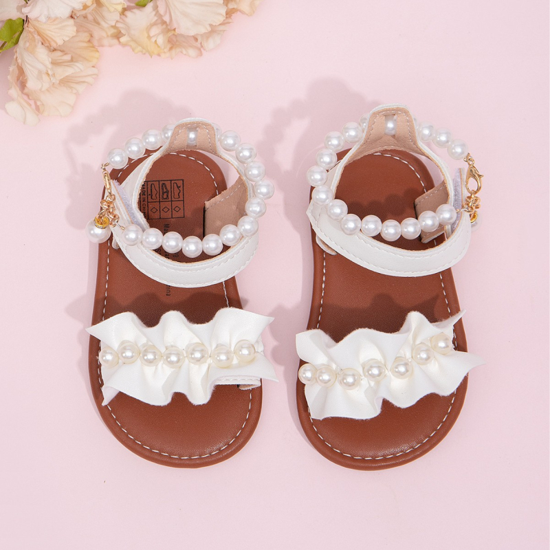 Sandale pentru fete, bretea unică, stil prințesă, PU partea superioară, talpa TPR, închidere Velcro.