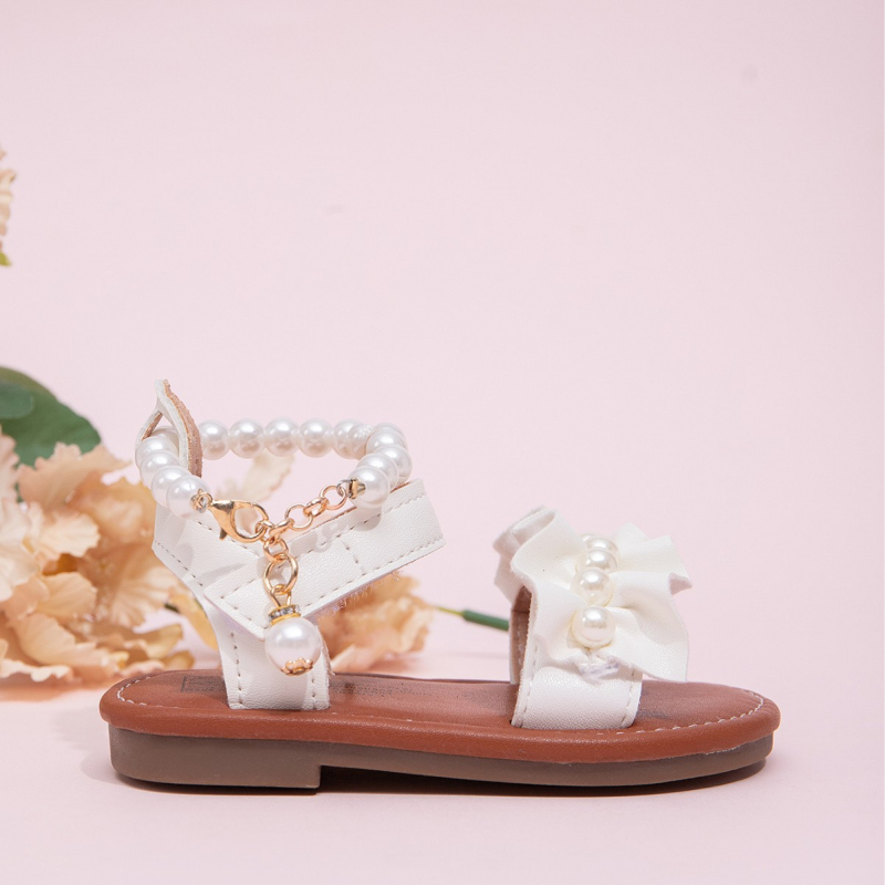 Sandale pentru fete, bretea unică, stil prințesă, PU partea superioară, talpa TPR, închidere Velcro.