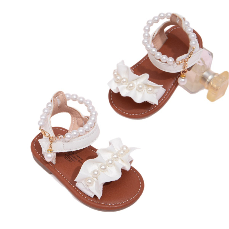 Sandale pentru fete, bretea unică, stil prințesă, PU partea superioară, talpa TPR, închidere Velcro.