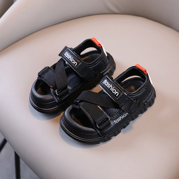 Sandale sport pentru copii 1–6 ani, vârf închis, talpă moale, închidere Velcro, model în dung