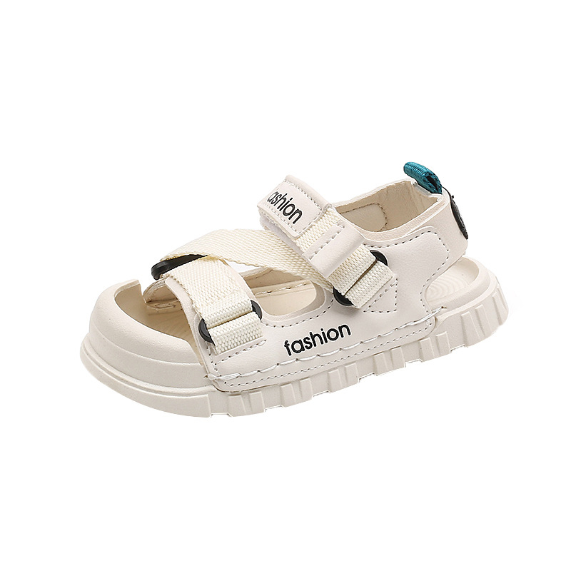 Sandale sport pentru copii 1–6 ani, vârf închis, talpă moale, închidere Velcro, model în dung