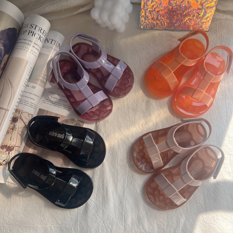 Dječje plažne tenisice s Velcro kopčom, otvoren prst, PVC gornji dio i potplat (Unisex; uzrast 4–12 godina; Stil Leisure)